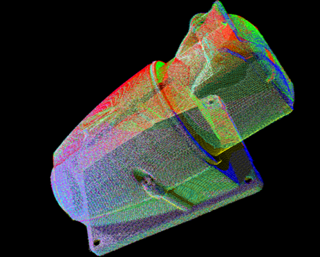 Multiple point cloud stitching with colored point clouds -1