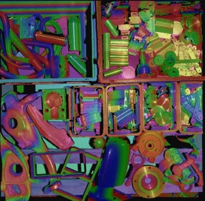 Shiny metallic parts with Manufacturing Specular - point cloud